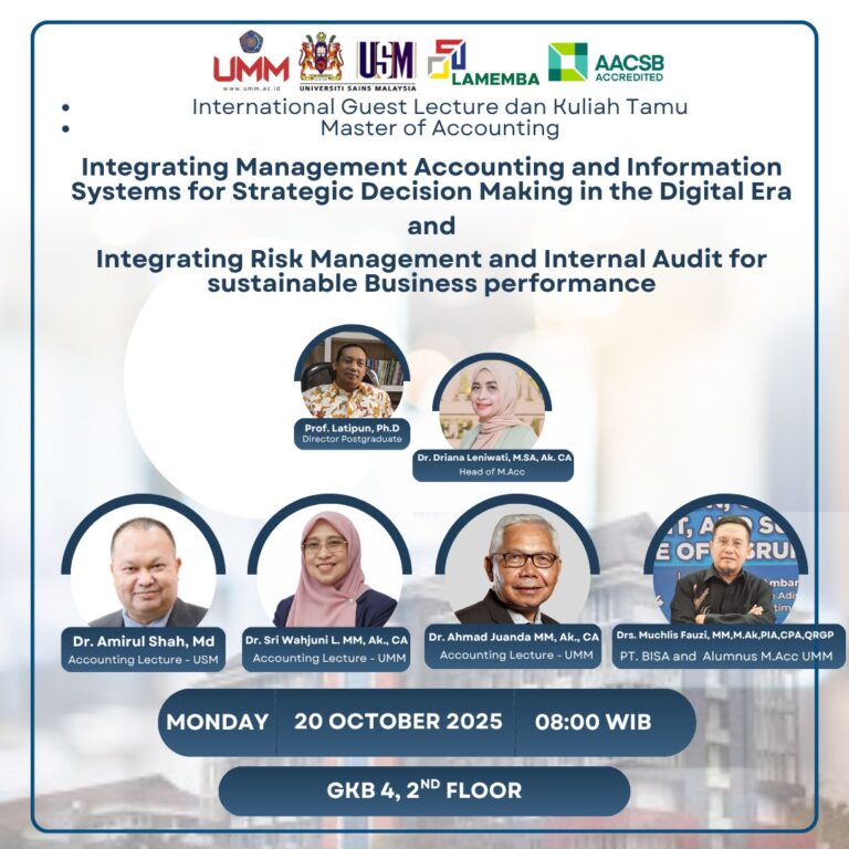 Magister Akuntansi UMM Gelar International Guest Lecture dan Kuliah Tamu Internasional